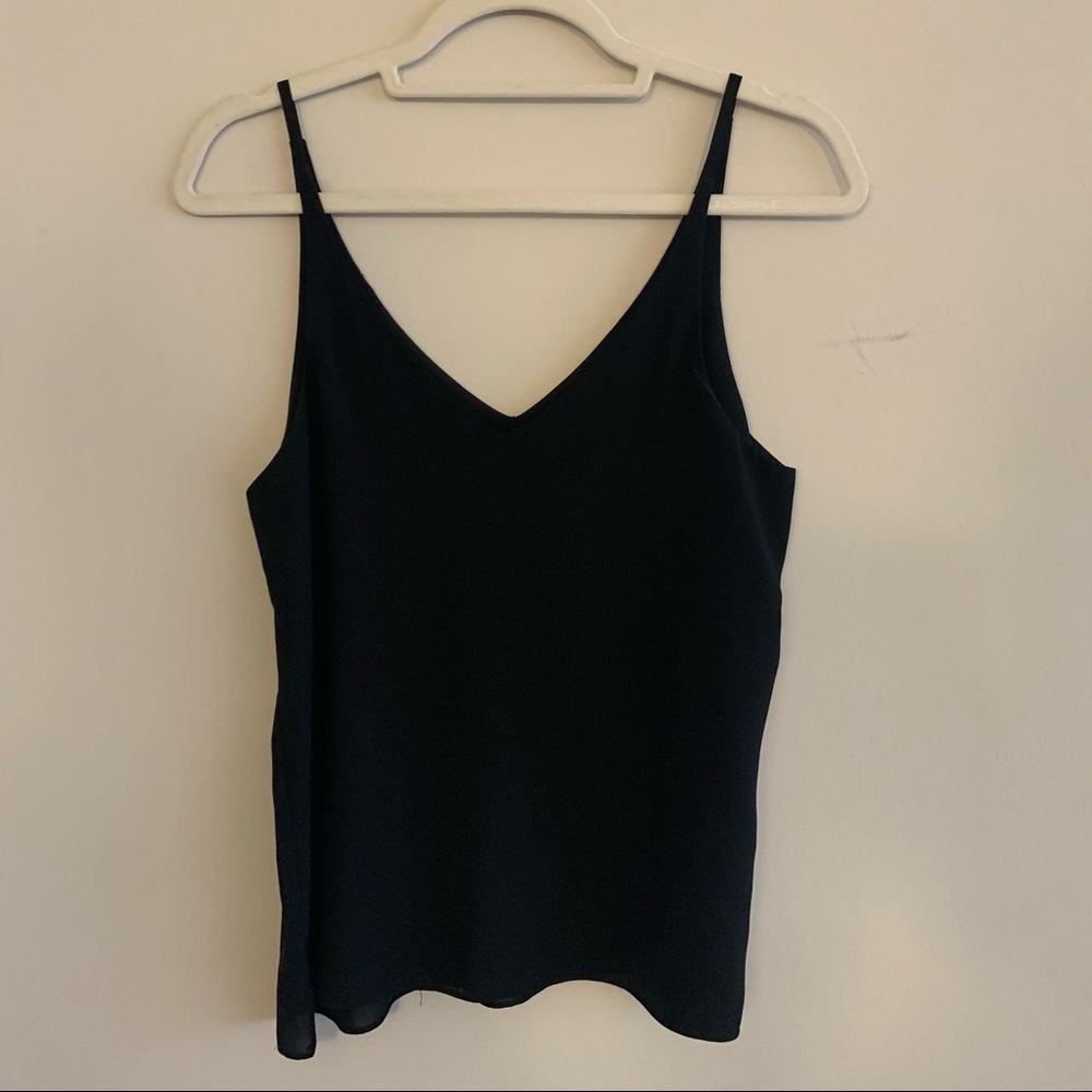 Topshop Black Double V-Neck Tank Top